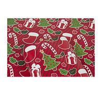 Papel de Navidad con patrones laterales para envolver y clásico, 1 pieza de Papá Noel, otro hogar, bricolaje (F, talla única)