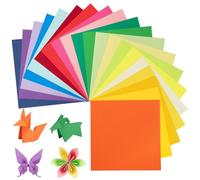 Papel de origami 240 hojas, 20 colores brillantes, 6 pulgadas, 80 g/m², papel plegable cuadrado de doble cara para proyectos de manualidades escolares, niños y adultos