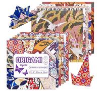 Papel de origami con patrones étnicos, 50 hojas de 6 x 6 pulgadas, papel plegable de doble cara para adultos, artistas y niños, ideal para álbumes de recortes, tarjetas y manualidades