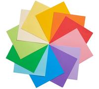 Papel de origami de colores, 120 hojas, 12 colores brillantes, 6 pulgadas, 70 g/m², papel plegable cuadrado de doble cara para manualidades, manualidades, proyectos, niños y adultos UAP200A