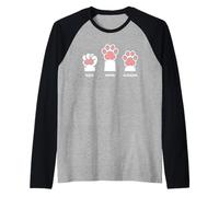 Papel de papel de rock de perro gracioso PAW Camiseta Manga Raglan