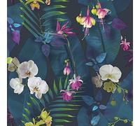 Papel de pared Arthouse «Pindorama»., azul marino, 53 cm x 10.05 m