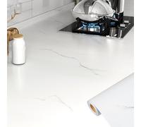 Papel de pared autoadhesivo en la parte posterior, Papel de Contacto de Mármol PET Autoadhesivo Calor for Cocina Multicolor 60cmx5-30m(Style E-thickened,60cm*6m)