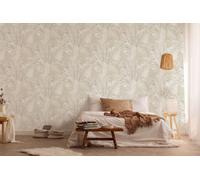 Papel De Pared De Selva En Colores Suaves - Beige, Crema, Gris
