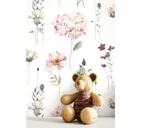 Papel de pared Newroom, con diseño floral, en color violeta y turquesa, en un bonito diseño de aspecto moderno y elegante, que incluye guía de consejos (idioma español no garantizado)