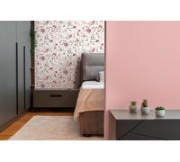 Papel de Pared Pintado Con Blumenstraußmotiv en El Campo - Blanco, Violeta, Rosa