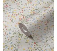 Papel de Pared Pintado Con Colorido Motivo Zarcillo Cubierto Luz Bronze-Akzenten