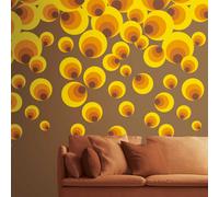 Papel de Pared Pintado Con Grande Gepunktetem Patrón Im Retro Estilo - amarillo,