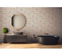 Papel de Pared Pintado Con Meeresfischen Im Marítimo Diseño - Gris, Colorido,