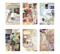 Papel de patrón vintage con adhesivo Washi Papel de álbum de recortes Papel Kraft decorativo con impresión Una cara Varias formas Tamaños pequeños para hacer tarjetas Arte y manualidades (Adventure)