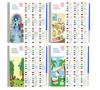 Papel de pintura para niños - Mini libros para pintar y colorear, 4 kits de arte de viaje con páginas de papel, actividad creativa divertida y segura | Suministros de manualidades para