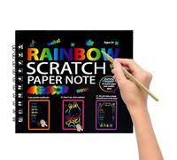 Papel de rascar para | Libro de colorear de arco iris y actividad manual | Bloque de papel Artesanía para Raspar - Para estudiantes niños niñas Kindergarten coche avión sala juegos fiesta día