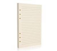 Papel de recambio A5 de 6 agujeros, 100 g/m², color beige, apto para pluma estilográfica y bolígrafo de gel, hojas sueltas para carpetas de 6 anillas, rayado/forrado, sin sangrado, diario