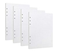 Papel de Recambio A5 Hojas de Recambio Papel de Cuadriculado A5 con 6 Anillas para Agenda Filofax Bullet 180 Hojas/360 Páginas