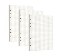 Papel de Recambio A5 - Juego de Recarga de Papel a Cuadros, 6 Agujeros, Papel Rellenable, 135 Hojas, Papel Cuadrado de 135 Hojas para Cuaderno A5, Cuaderno A5, Cuaderno y Dibujo