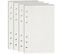 Papel de Recambio A6,2 Pack 180 Hojas de Recambio Papel de Cuadriculadas para Cuadernos Diarios Inserción de Planificador Calendario Filofax Bullet