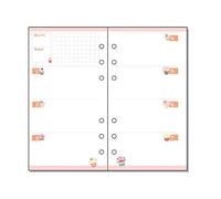 Papel de recambio A6, papel de relleno de hojas sueltas, 6 agujeros, 40 hojas (80 páginas) para organizador de 6 anillos, carpeta recargable, planificador de cuero (plan semanal A)