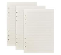 Papel de Recarga A5, 3 Paquetes de Papel de Notas Recargables, 135 hojas Papel de Recarga de 6 Agujeros, Papel en Blanco de Relleno A5, para Notas, Diseño, Agenda y Más (Forrado)