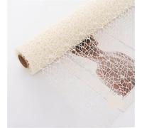 Papel de regalo 1 Roll, Flower Decoration Jacquard Net Round Heart Bouquet Packaging Diy Material Bag Papel regalo cumpleaños(09-milk white)