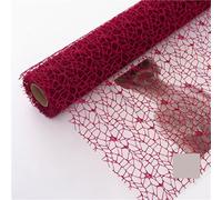 Papel de regalo 1 Roll, Flower Decoration Jacquard Net Round Heart Bouquet Packaging Diy Material Bag Papel regalo cumpleaños(06-burgundy)