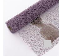Papel de regalo 1 Roll, Flower Decoration Jacquard Net Round Heart Bouquet Packaging Diy Material Bag Papel regalo cumpleaños(05-purple)