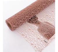 Papel de regalo 1 Roll, Flower Decoration Jacquard Net Round Heart Bouquet Packaging Diy Material Bag Papel regalo cumpleaños(07-khaki)