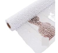 Papel de regalo 1 Roll, Flower Decoration Jacquard Net Round Heart Bouquet Packaging Diy Material Bag Papel regalo cumpleaños(01-white)