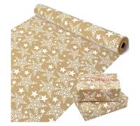 Papel De Regalo 1 rollo de papel de regalo Big Star de 17 x 590 pulgadas, rollo de papel de regalo for Navidad y cumpleaños, rollo de papel kraft marrón for regalos