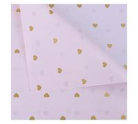 Papel de regalo 10 sheets Tissue Paper Wrapping Love DIY Craft Flowers Box Packing Wedding Party Home Decoration Supplies 50cm*70cm Papel regalo cumpleaños(Gold-love-Pink)
