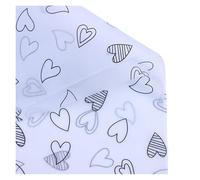 Papel de regalo 10 sheets Tissue Paper Wrapping Love DIY Craft Flowers Box Packing Wedding Party Home Decoration Supplies 50cm*70cm Papel regalo cumpleaños(Black-New-love-White)