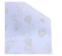 Papel de regalo 10 sheets Tissue Paper Wrapping Love DIY Craft Flowers Box Packing Wedding Party Home Decoration Supplies 50cm*70cm Papel regalo cumpleaños(Gold-New-love-White)