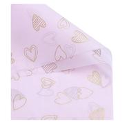 Papel de regalo 10 sheets Tissue Paper Wrapping Love DIY Craft Flowers Box Packing Wedding Party Home Decoration Supplies 50cm*70cm Papel regalo cumpleaños(Gold-New-love-Pink)