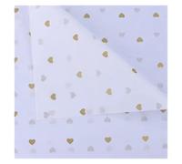 Papel de Regalo 15 Sheets/lot 50 * 70 Cm Gift Wrapping Paper DIY Handmade Craft Star Love Dot Pattern Tissue Floral Packaging Material(Gold-love-White)