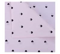 Papel de Regalo 15 Sheets/lot 50 * 70 Cm Gift Wrapping Paper DIY Handmade Craft Star Love Dot Pattern Tissue Floral Packaging Material(Balck-love-Pink)