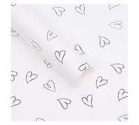 Papel de Regalo 20 Sheet 58x58cm Love Print Flower Wrapping Paper Waterproof Wedding Birthday Party Bouquet Packaging Valentine'S Day Decor(White)