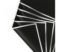 Papel de regalo 20 Sheets Flower Wrapping Paper With Golden Edges, Waterproof Bouquet Packaging Craft Roll Papel regalo cumpleaños(05-Dark-Black-20psc)