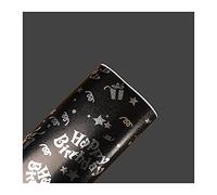 Papel de Regalo 4 unids Feliz cumpleaños Estampado de Regalo Papel Regalo Regalo Nuevo año cumpleaños Negro Oro Estilo de Envolver Papel (Color : N6)