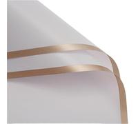 Papel de regalo 5pcs/pack Golden Border Rose Flower Wrapping Paper Style Half Transparent Packing Florist Bouquet Material Papel regalo cumpleaños(VIOLET/紫罗兰)