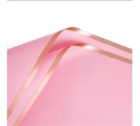 Papel de regalo 5pcs/pack Golden Border Rose Flower Wrapping Paper Style Half Transparent Packing Florist Bouquet Material Papel regalo cumpleaños(Blue)