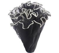 Papel de Regalo 5Yards Flower Wrapping Mesh Paper Pearl Edge Bouquets Packaging Wedding Party Favor Decor Valentines Floral(Black(pearl))