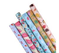 Papel de regalo 6 Pcs Kinds Cartoon Fruit Wrapping Paper Sheets Roll Packaging for Kids Birthday Holiday Wrap Craft Decor Papel regalo cumpleaños