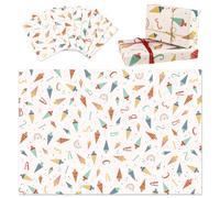 Papel de regalo, 8 hojas de papel de regalo para escolarización, 50 x 70 cm, papel de regalo para niños, ABC 123, papel de regalo para niños escolares, comienzo del colegio para niñas, niños, paquete