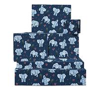 Papel de regalo azul - 6 hojas de papel de regalo con etiquetas - Papel de regalo de elefante bebé - Para cumpleaños, baby shower, bautizo - Bonito papel de regalo para niños niñas - Central 23