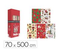 Papel De Regalo Basika Navidad Rollo Ancho 70 Cm Longitud 5 M Diseños Surtidos Gramaje 50 Gr