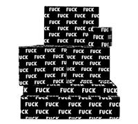 Papel de regalo blanco y negro - F*ck - 6 hojas de papel de regalo divertido para hombres, mujeres, amigos - Viene con pegatinas - Reciclable - Por Central 23
