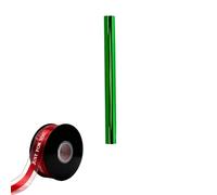 Papel de regalo chapado en aluminio verde mate de 366 cm + 45 m de cinta de gasa color rojo vino, uso para cumpleaños, bodas y regalos de vacaciones, suministros de embalaje