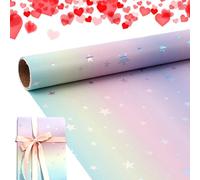 Papel de regalo de aluminio chapado con láser, decoración iridiscente caprichosa, papel de regalo de impresión temática de cumpleaños, para niños, adolescentes, adultos, fiestas, reuniones, escuela