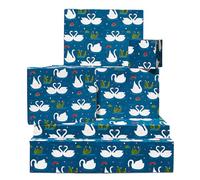 Papel de regalo de aniversario - Cisnes enamorados - Corazón - 6 hojas de papel de regalo de San Valentín - Para hombres y mujeres - Boda - Viene con pegatinas - Por Central 23