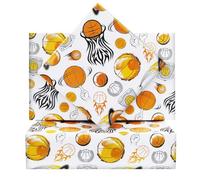 Papel de regalo de baloncesto para niños, hombres y niños, 4 hojas de papel de regalo de baloncesto de 50 x 70 cm, papel de regalo de baloncesto deportivo para eventos deportivos, baloncesto, fiesta