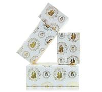 Papel de regalo de boda, 4 hojas de lámina dorada con diseño floral y pareja sobre fondo blanco, elegante papel de regalo de boda para novios recién casados